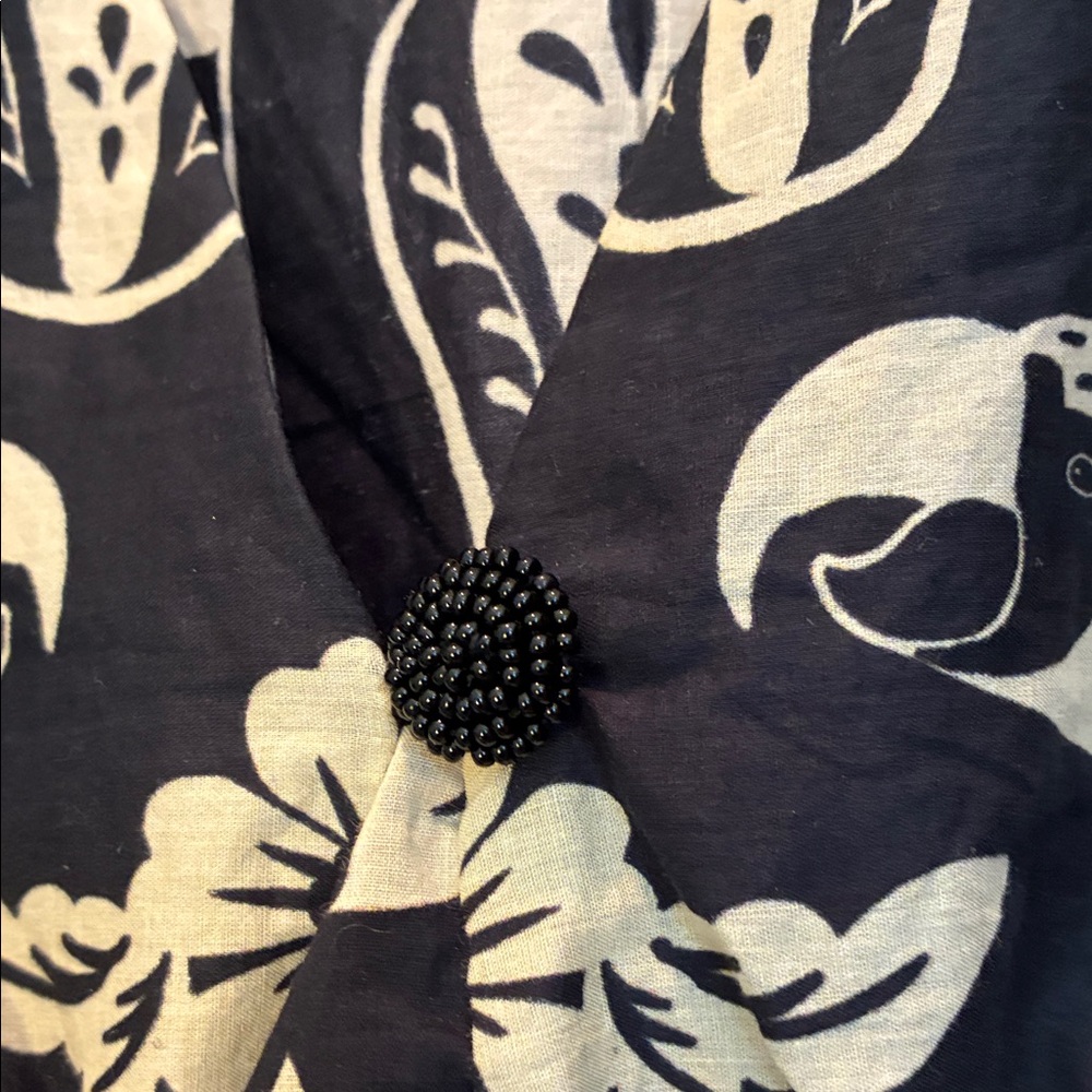 FARM Rio Black and Cream Bird Print Blouse - Picture 5 of 6